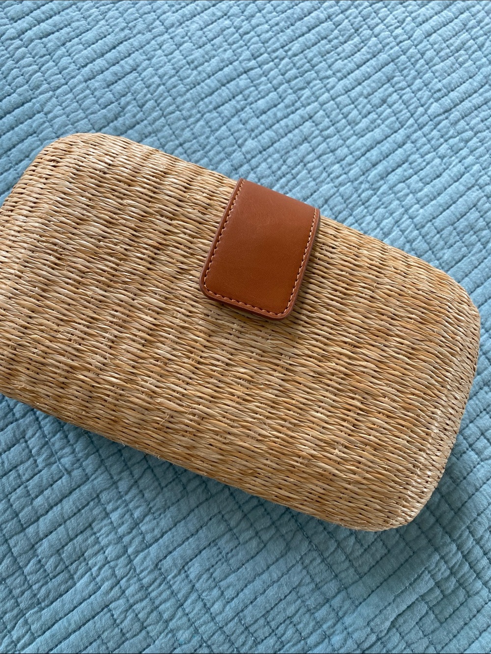 J. Crew Cream Woven Moccasin with Brown Leather Strap